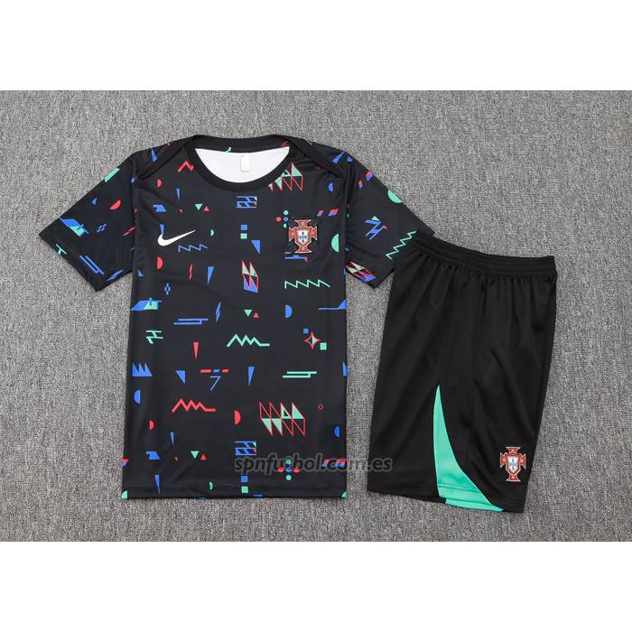 Chandal del Portugal Manga Corta 2024-2025 Negro - Pantalon Corto